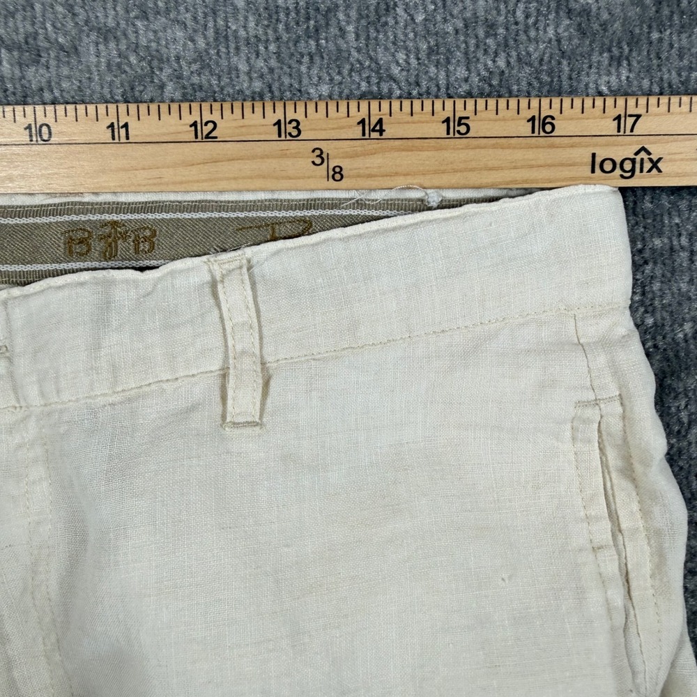 Bohio Pants Mens 34x31 Off White Cream 100% Linen Straight Leg Flat Front Casual - Picture 4 of 7